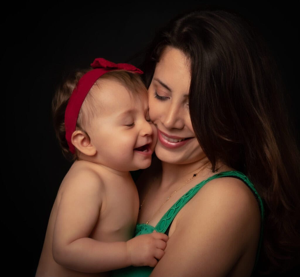 Fotografering av mor och dotter
